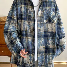 StyleCast Men Relaxed Spread Collar Tartan Checked Casual Shirt-image-93