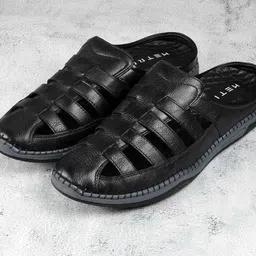 Metro Men Leather Gladiators Sandals-picture-36