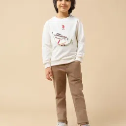 U.S. Polo Assn. Boys White Cotton Textured Sweatshirt-picture-11