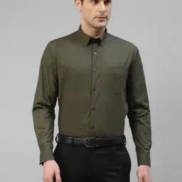 Hancock Olive Cotton Slim Fit Shirt-picture-43