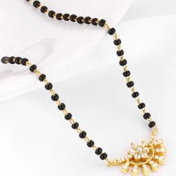 GIVA 925 Silver Golden Floral Moon Mangalsutra-picture-44