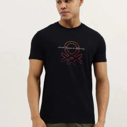 United Colors Of Benetton Black Cotton Regular Fit Printed T-Shirt-picture-26
