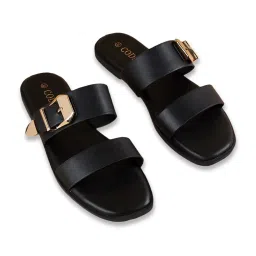 CODE Women's Black Casual Sandals image 3