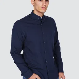 Lee Navy Blue Cotton Solid Shirt image 3