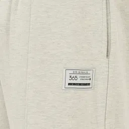 Styli Cream Melange Flare Fit Cotton Trackpants image 3