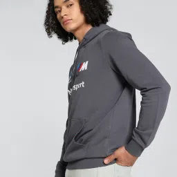 Puma BMW M Motorsport Grey Cotton Regular Fit Printed Hooded Sweatshirt image 3