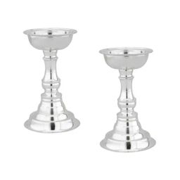 Sri Jagdamba Pearls 0.8 Silver Diya - Set of 2-picture-29