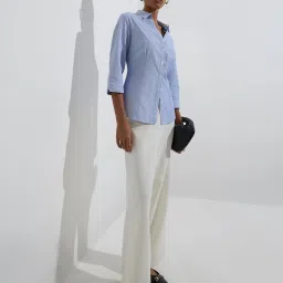 Wardrobe by Westside Blue Stripe Printed Shirt image 3