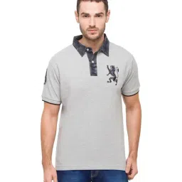 Giordano Grey Printed Slim Fit Polo T-Shirt-image-23