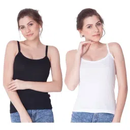 Dollar Missy Black & White Cotton Camisole (Pack of 2)-image-71