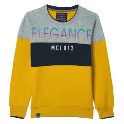 Monte Carlo Kids Mustard & Grey Color Block Full Sleeves Sweatshirt-image-87