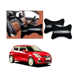 Auto Pearl Black Silver Strip Car Neck Cushion/Neck Pillow Compatible for Maruti Suzuki Swift Type 3-picture-24