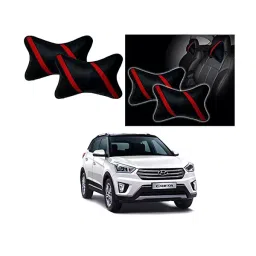 Auto Pearl Strip Red Car Neck Cushion/Neck Pillow Compatible with Creta 2019 image 4