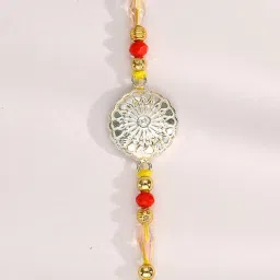 P.N.Gadgil Jewellers 925 Sterling Silver Blossom Mandala Thread Rakhi image 3