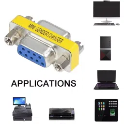 LOTA VGA Female to Female Mini Gender Changer Silver & Yellow for Signal Extension, MST-177-LT image 2