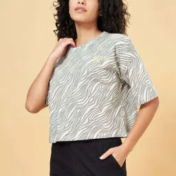 Ajile by Pantaloons Grey Cotton Printed T-Shirt image 3