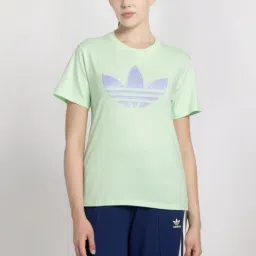 Adidas Originals Green COTTON Printed Sports T-Shirt-image-8