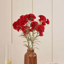 Pure Home and Living Red Plastic Carnation Faux Flower Stem image 3