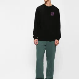 Bewakoof Jet Black Regular Fit Graphic Print Sweatshirt image 3