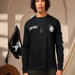 Bewakoof Black Relaxed Fit Printed T-Shirt image 3