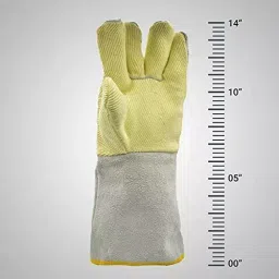 ets hand pro ETS Hand Proa Industries Leather Split Kevlar Thread Glove Heat Resistant Temperature 35.56 cm (14 Inch) Yellow image 5