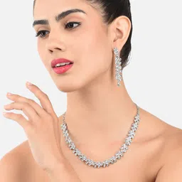 Zaveri Pearls Silver-Plated Jewellery Set-picture-12
