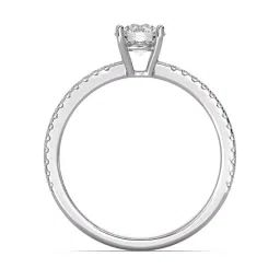 Emori 14k White Gold & Diamond Classic Solitaire Ring image 3