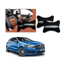 Auto Pearl Black Silver Strip Car Neck Cushion/Neck Pillow Compatible with Mercedes Benz A Class-picture-23