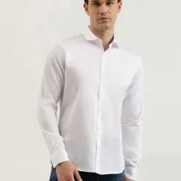 United Colors of Benetton White Cotton Slim Fit Shirt-picture-31