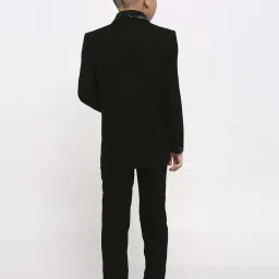 Kids Island Boys Black & White Solid Full Sleeves Suit Set image 3