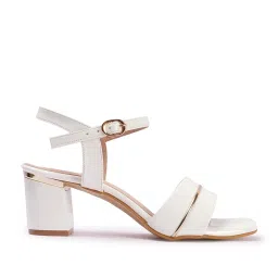 Carlton London Women's White Ankle Strap Sandals image 3