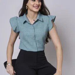 Style Quotient Green Solid Shirt image 3