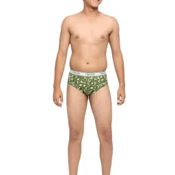 Frenchie Kids Navy & Green Camouflage Briefs (Pack Of 2) image 5
