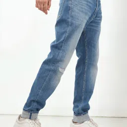 celio celio* Blue Slim Fit Lightly Washed Distressed Jeans image 3