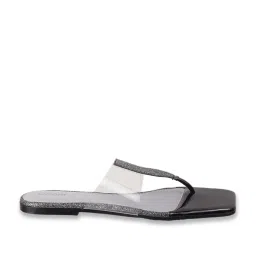 Mochi Women's Black Thong Sandals image 3