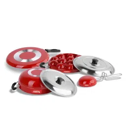 Sumeet Elegant Design Red Aluminium Cookware Set image 3