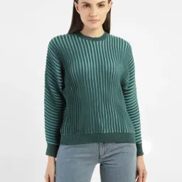 Levi's Green Cotton Self Design Sweater-image-38