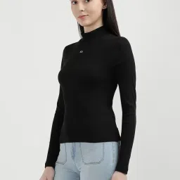 TOMMY HILFIGER Jet Black Embroidered T-Shirt image 3