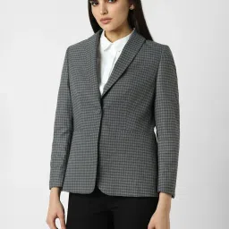 Van Heusen Grey Checks Blazer image 3