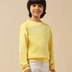 U.S. Polo Assn. Boys Yellow Cotton Embossed Sweatshirt image 3