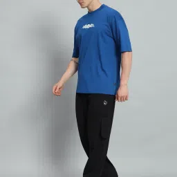 Griffel Blue Cotton Loose Fit Printed Co-Ord Set image 3