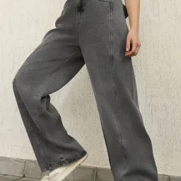 Hubberholme Grey Regular Fit High Rise Jeans image 3