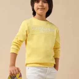 U.S. Polo Assn. Boys Yellow Cotton Embossed Sweatshirt image 4