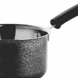Goodhomes Black & Silver Steel 18 cm Saucepan (2.1 L) - Set of 1 image 3