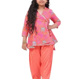 Biba Girls Blue Cotton Printed Kurta Set-image-9