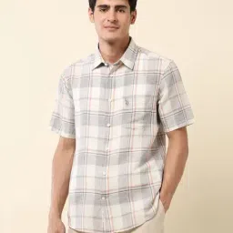 U.S. Polo Assn. Grey Linen Regular Fit Checks Shirt-image-85