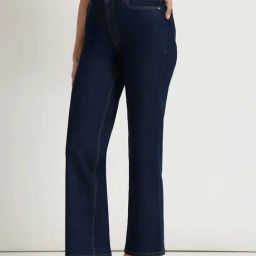Fablestreet Navy Blue Wide Leg Fit Jeans-picture-18