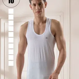 LUX Venus White Cotton Vest - Pack of 10-picture-23