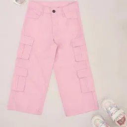 Pantaloons Junior Girls Orchid Cotton Solid Trousers & Pants-picture-11