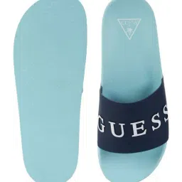 Guess Men's Blue Typography Slides image 4